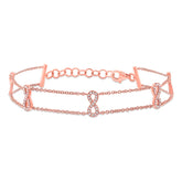 0.25ct 14k Rose Gold Diamond Ribbon Bow Bracelet